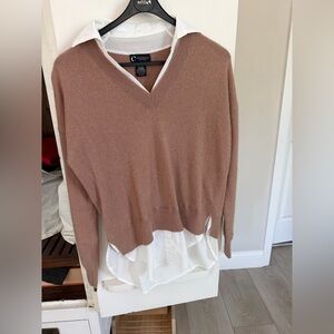 Collared Layered Cashmere Sweater